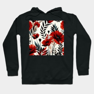 Red Poppy Flower Hoodie